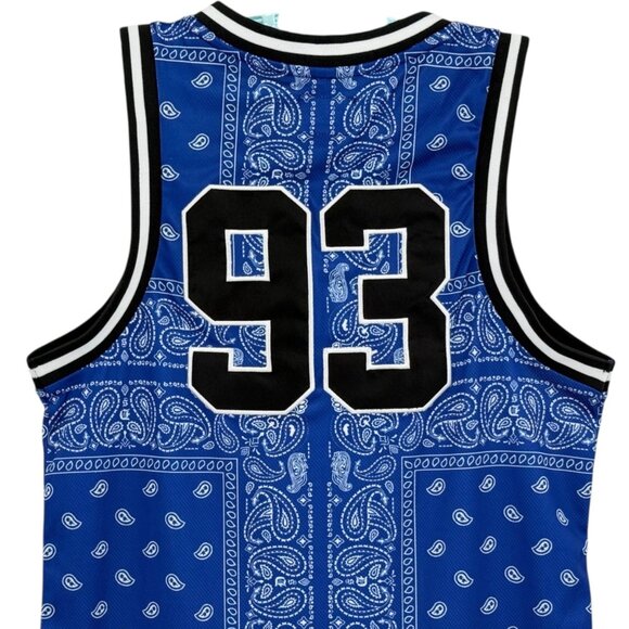 NWT Dogg Supply Men's Royal Blue Mesh Bandana Basketball Jersey Tank Size Small - Picture 4 of 8